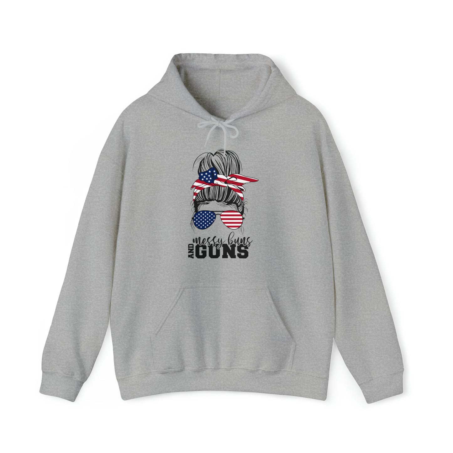 MESSY BUNS AND GUNS - UNISEX HOODIE