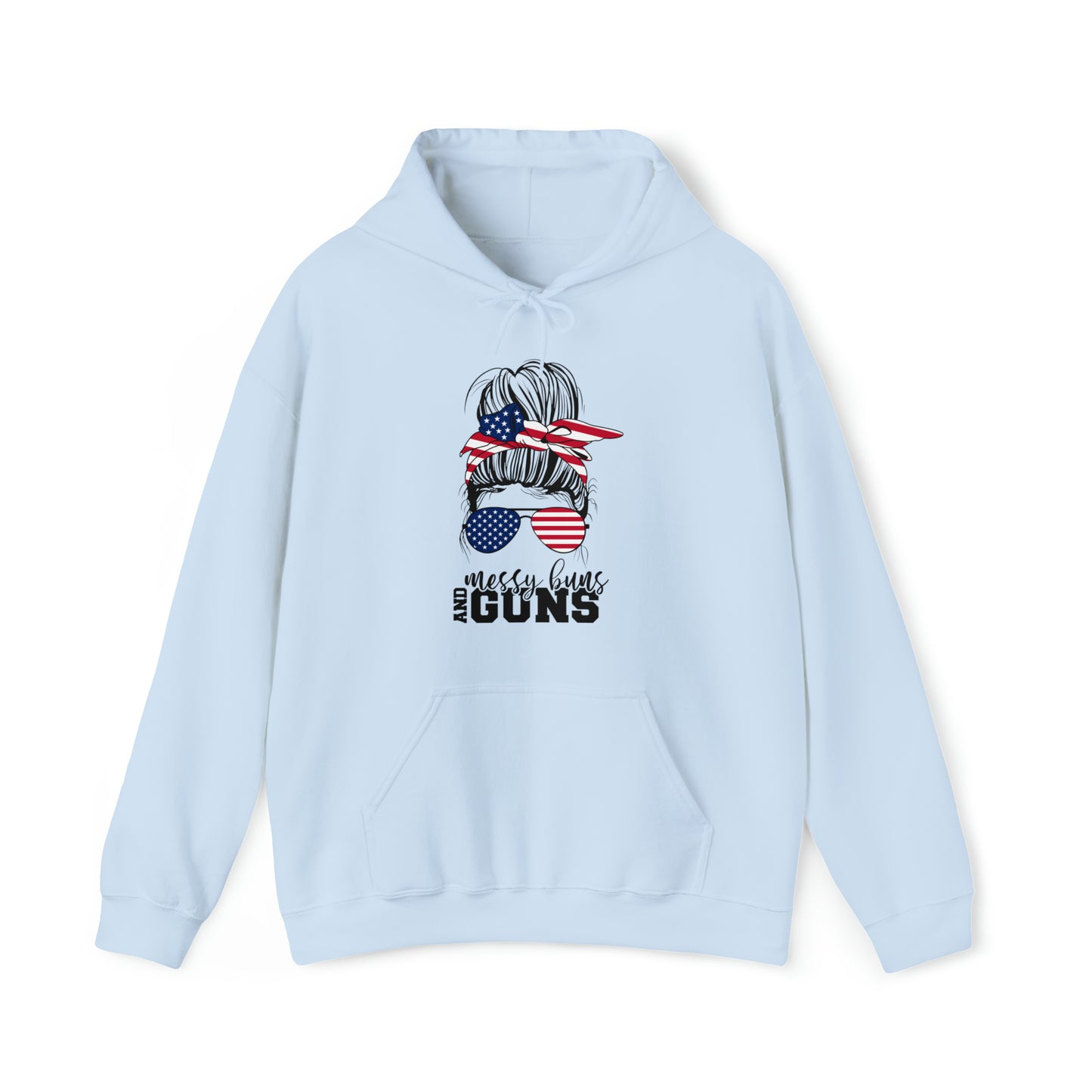 MESSY BUNS AND GUNS - UNISEX HOODIE